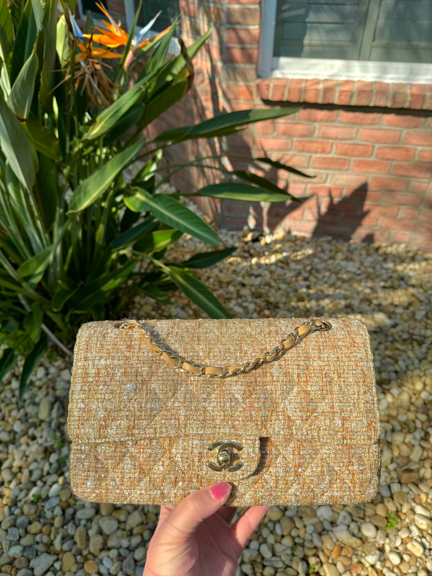 Chanel 24K Medium Vintage Tweed Flap Bag