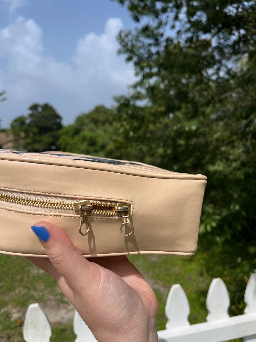 Chanel 1995 CC Beige Heart Vanity Bag