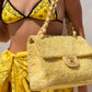 Chanel Yellow Terry Cloth Vintage Maxi Flap Bag