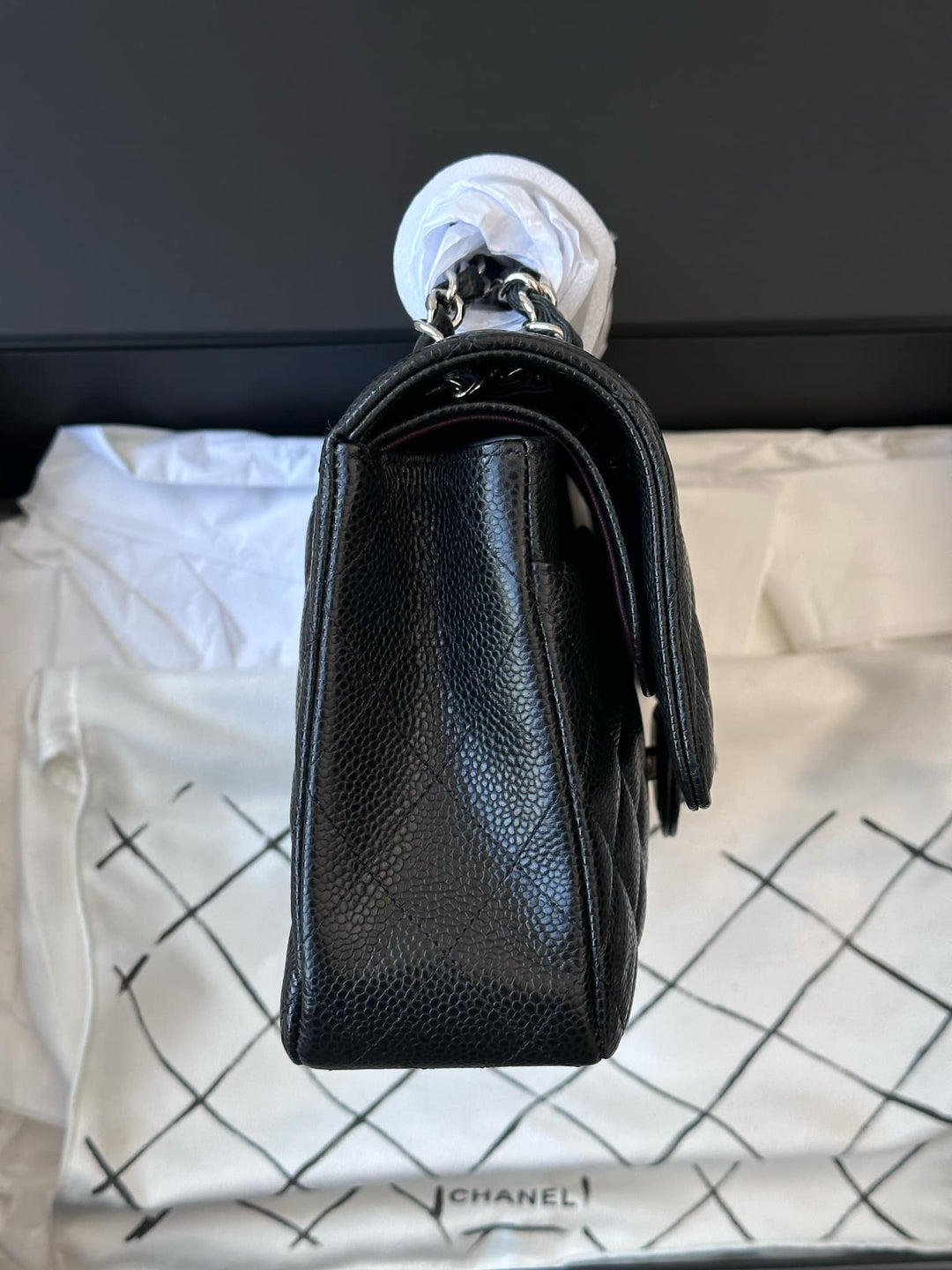 Chanel Black Medium Caviar Double Flap Bag SHW