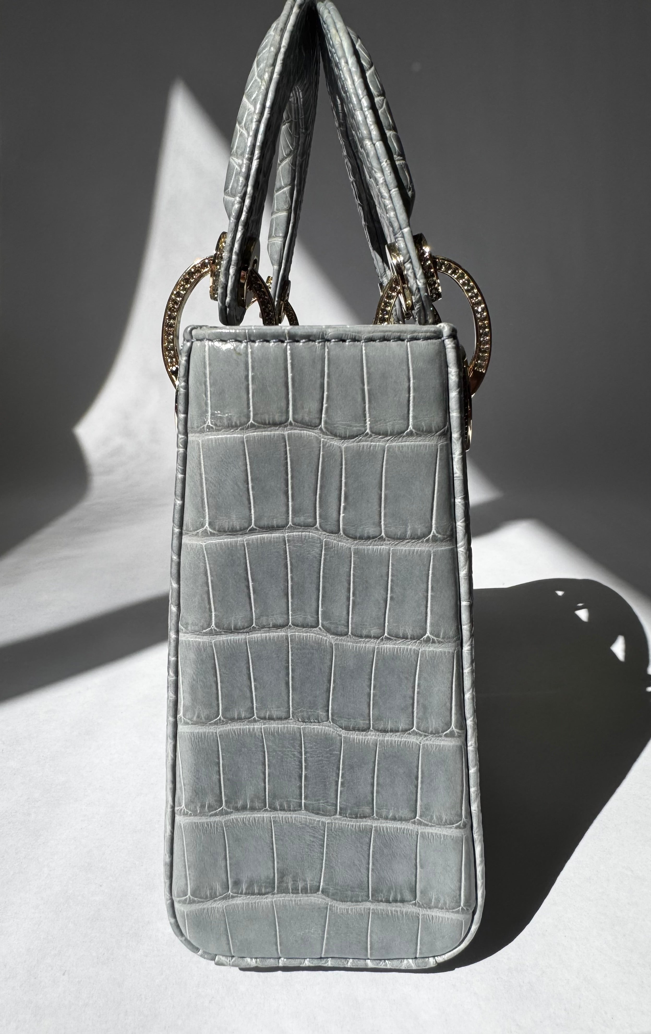 Lady Dior Baby Blue Crocodile Mini Top Handle – Its A Luv Story