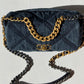 Chanel Small Navy Quilted Denim 19 Flap Bag