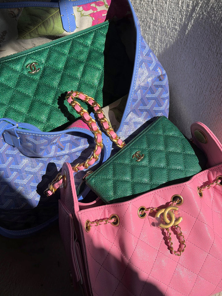 Chanel Mini 25 Hobo Bag Caviar Leather Bubblegum Pink Antique Gold Hardware 2026