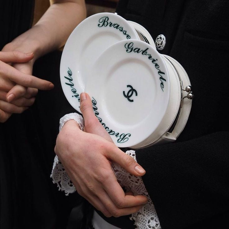 Chanel White Plexiglass Brasserie Gabrielle Plate Minaudière