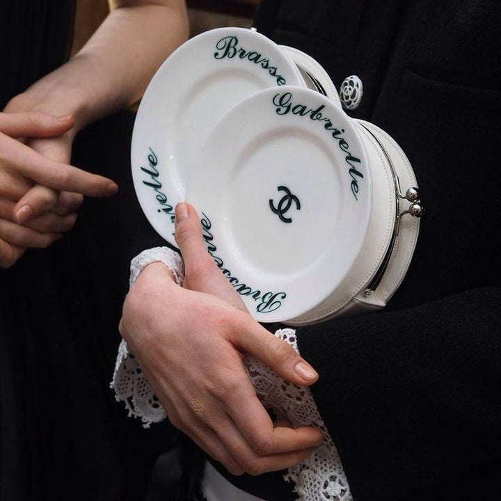 Chanel White Plexiglass Brasserie Gabrielle Plate Minaudière