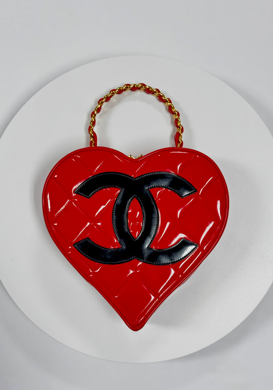 Chanel 1995 CC Barbie Red Heart Vanity Bag