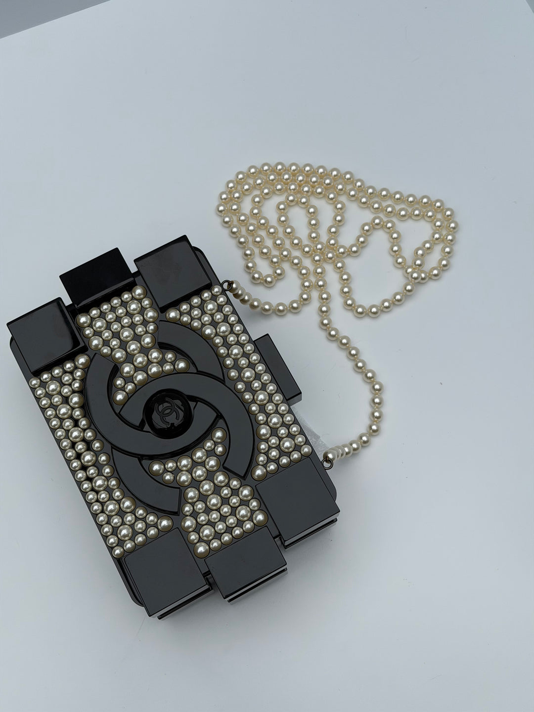Chanel Pearl Plexiglass Lego Minaudiere