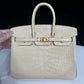 Hermes Matte Crocodile Vanille Birkin 25 GHW