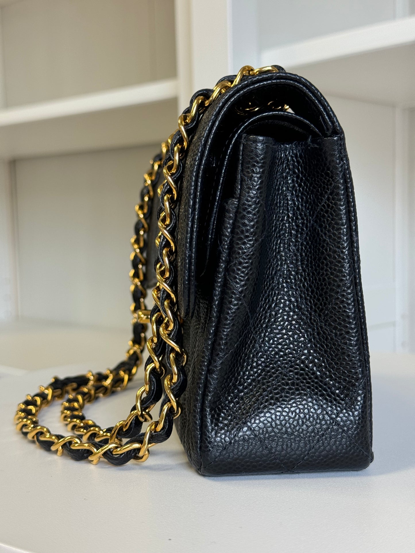 Chanel 6 Series Black Small Vintage Caviar Classic Flap Bag