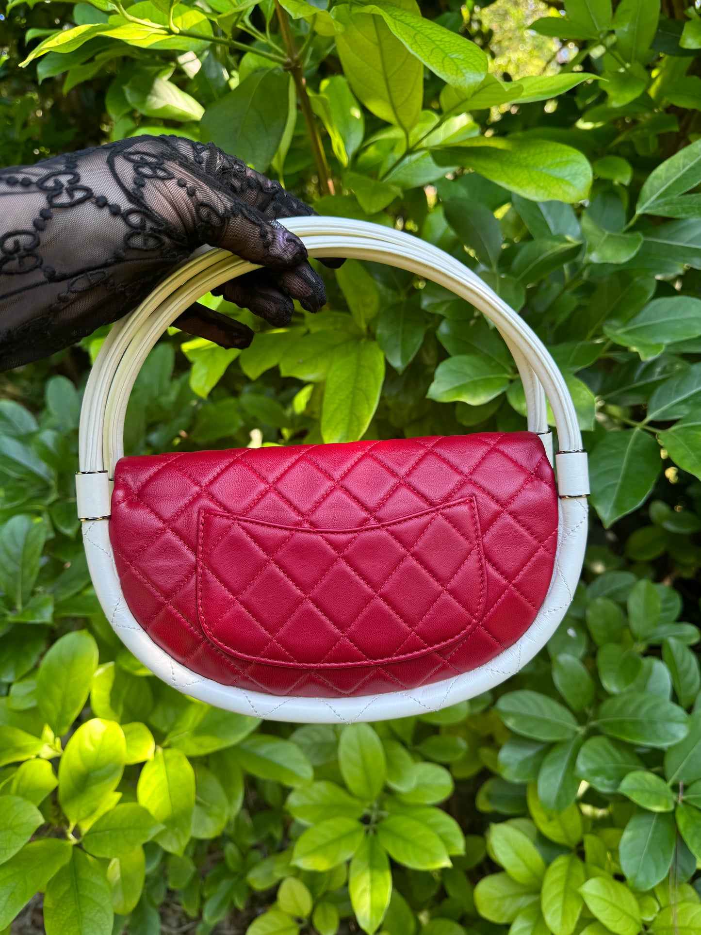 Chanel Runway Small Red Hula Hoop Bag