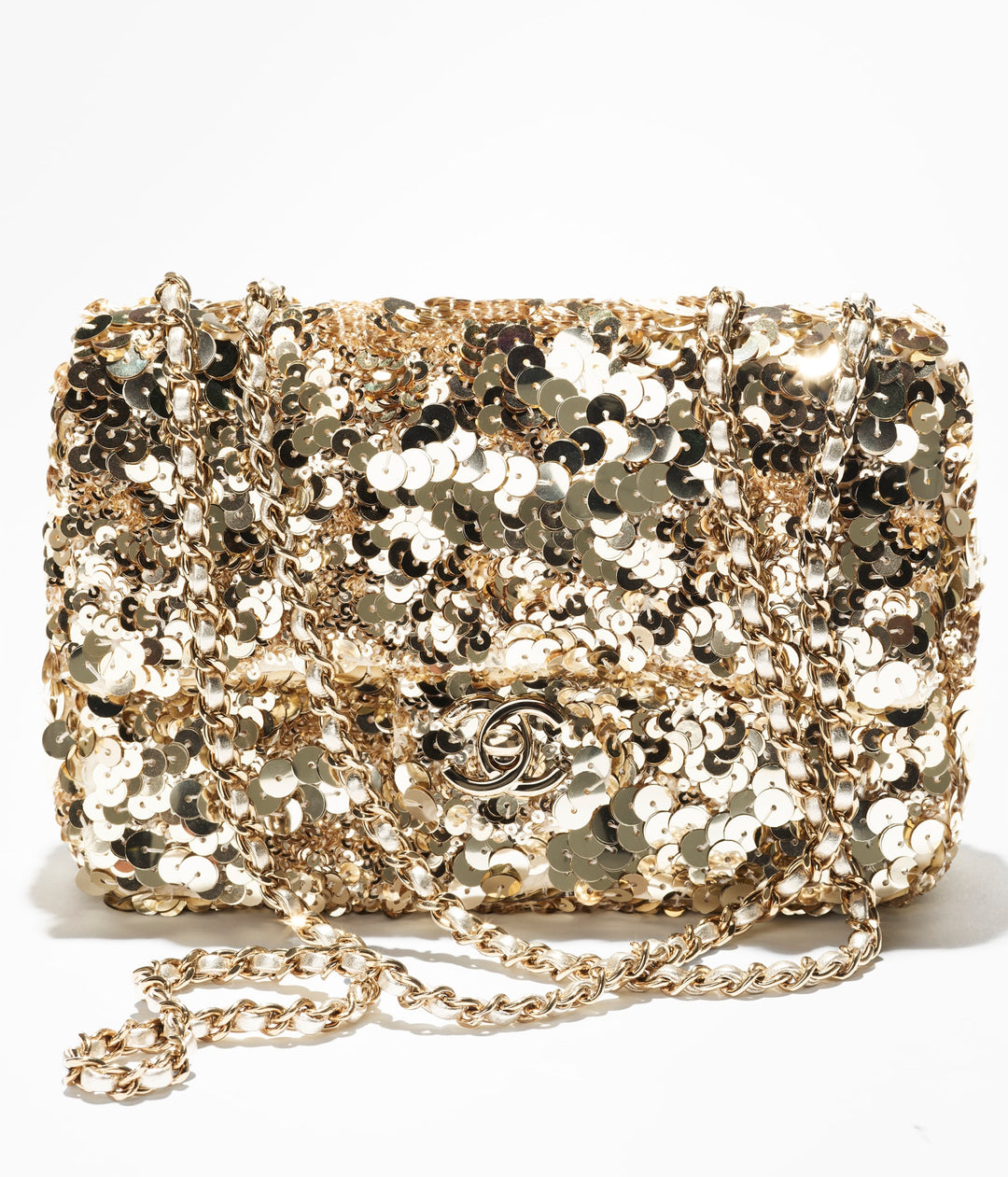 Chanel Cruise 2024/25 Gold Sequins Mini Flap Bag