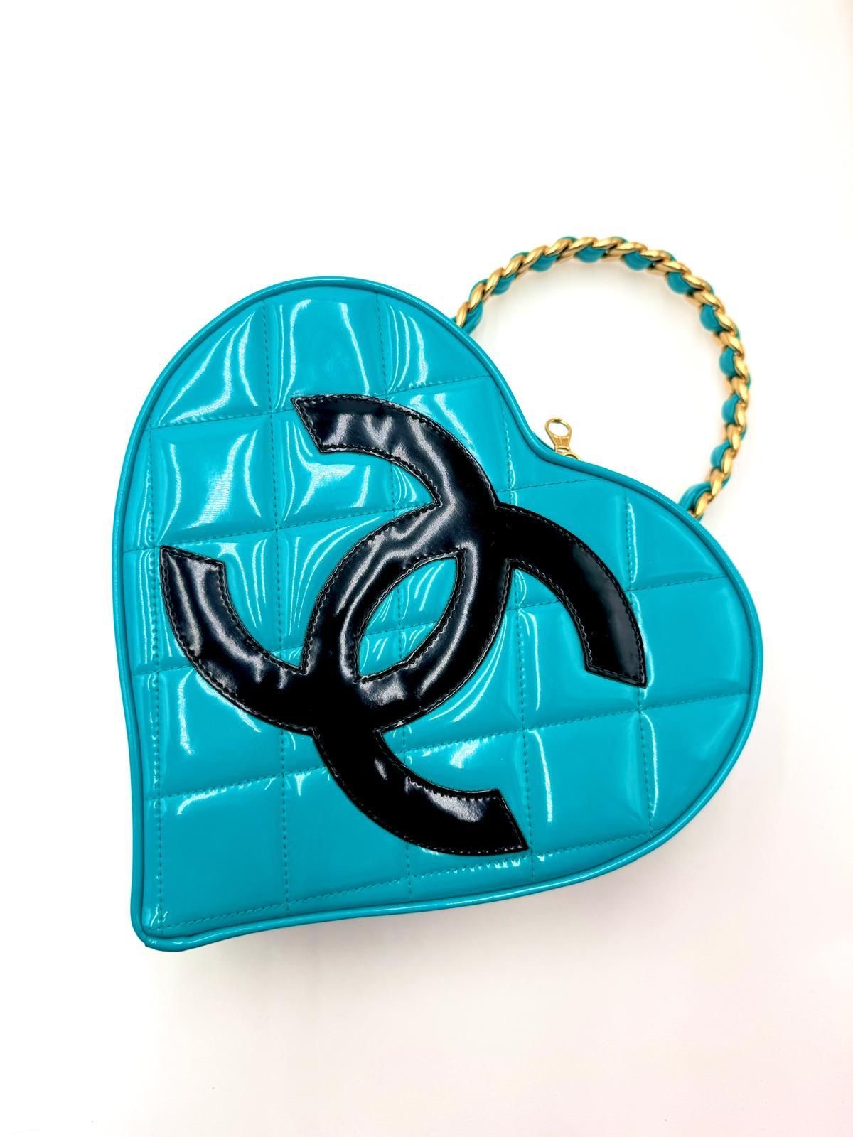 Chanel 1995 CC Blue Heart Vanity Bag