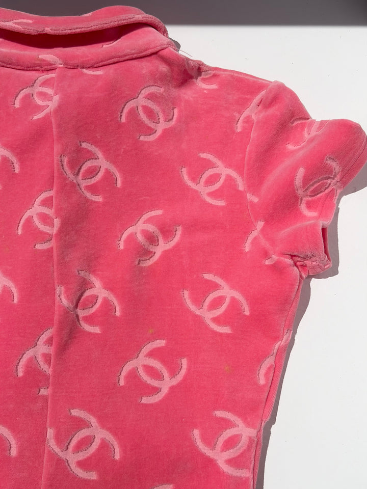Chanel 1996 Pink Velour CC Romper