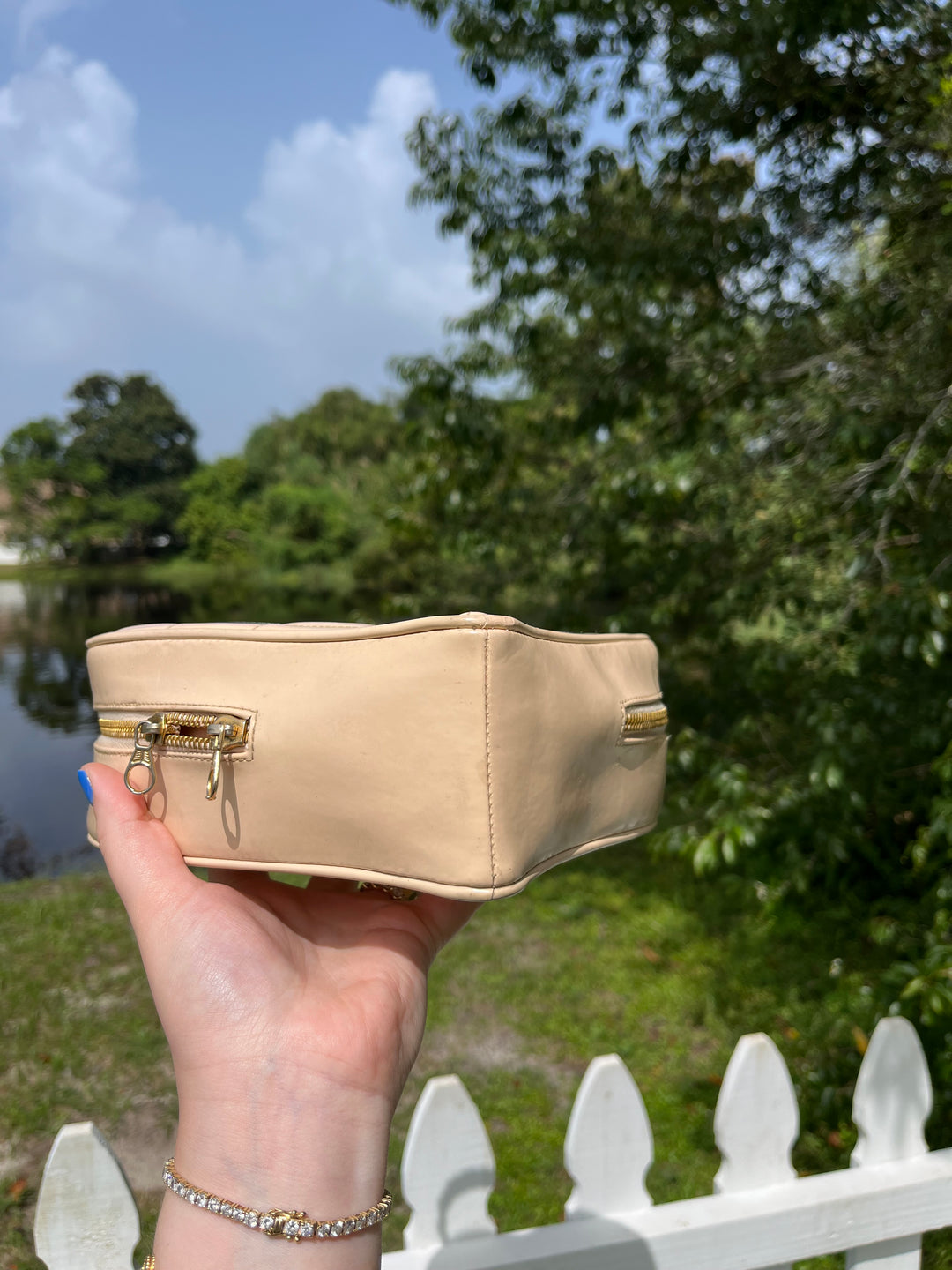 Chanel 1995 CC Beige Heart Vanity Bag
