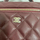 Chanel 25B Burgundy Caviar Slim Vanity Bag