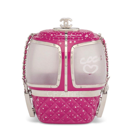 Chanel Limited Edition Pink Ski Gondola Swarovski Minaudiere