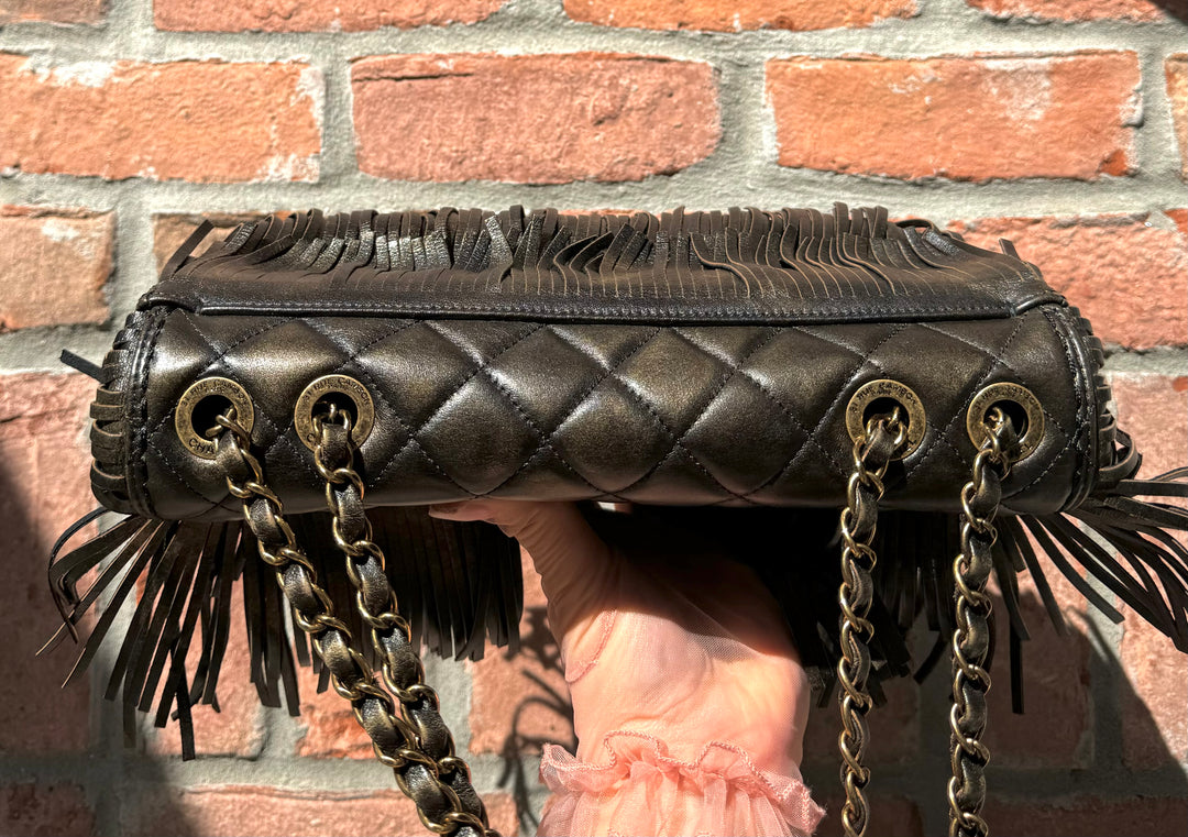 Chanel Metallic Calfskin Paris Dallas Fringe Flap Bag