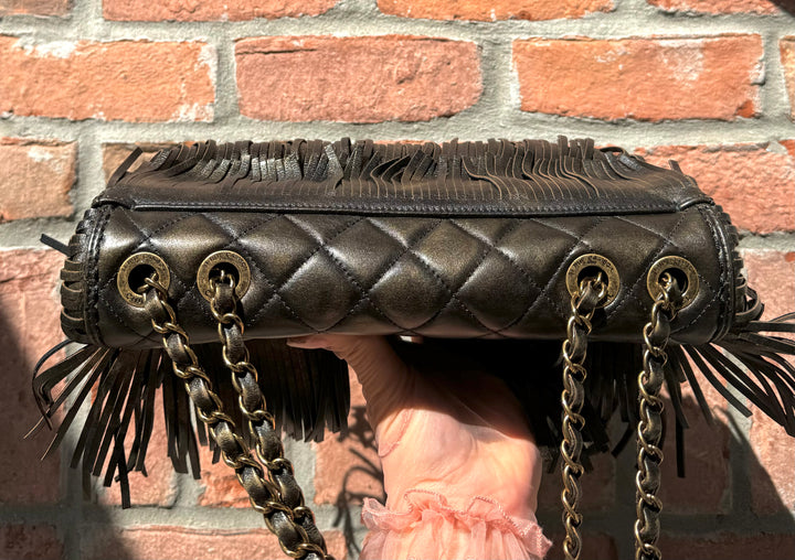 Chanel Metallic Calfskin Paris Dallas Fringe Flap Bag