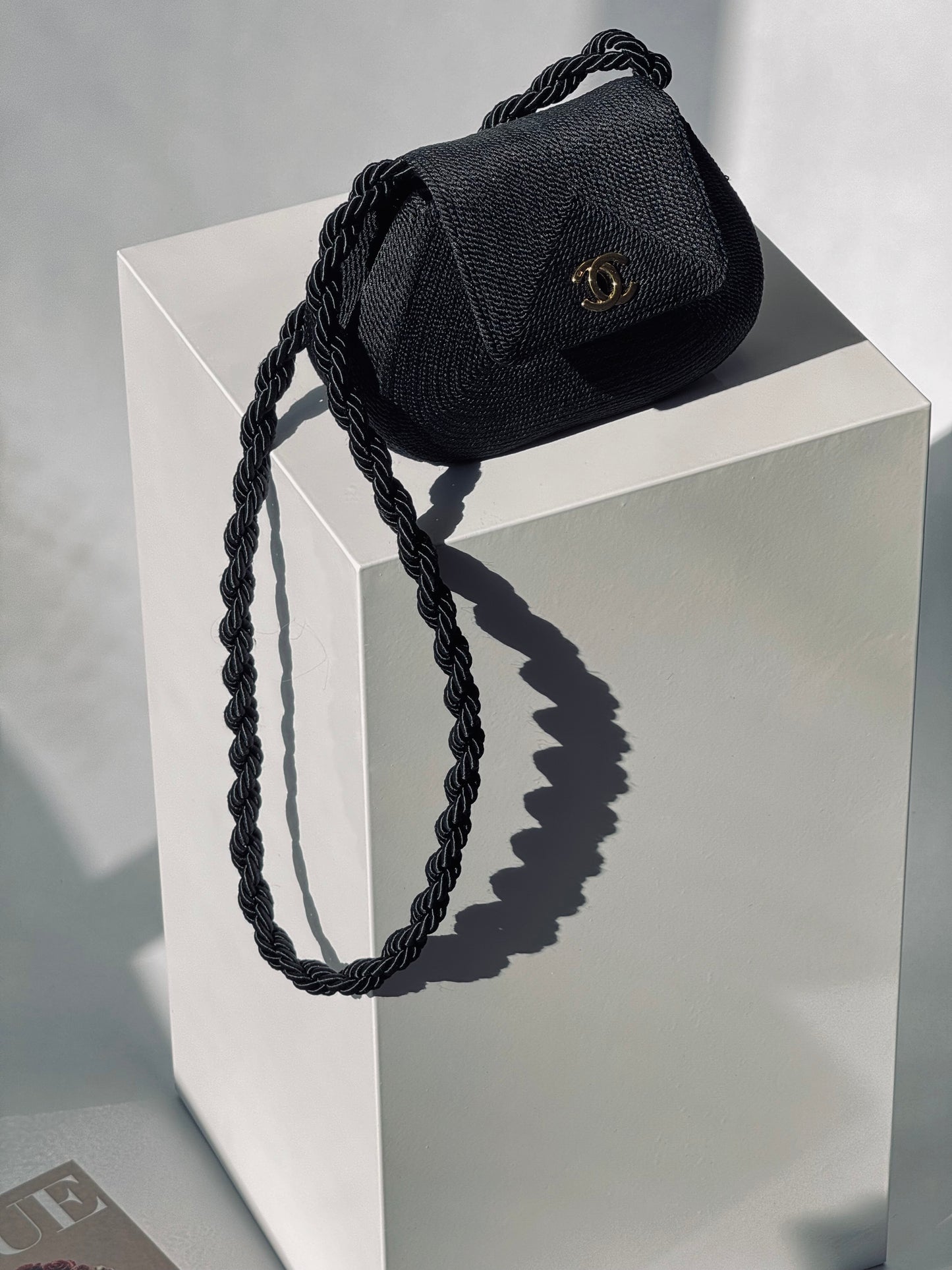 Chanel 1997 Limited Edition Black Cord Flap Bag