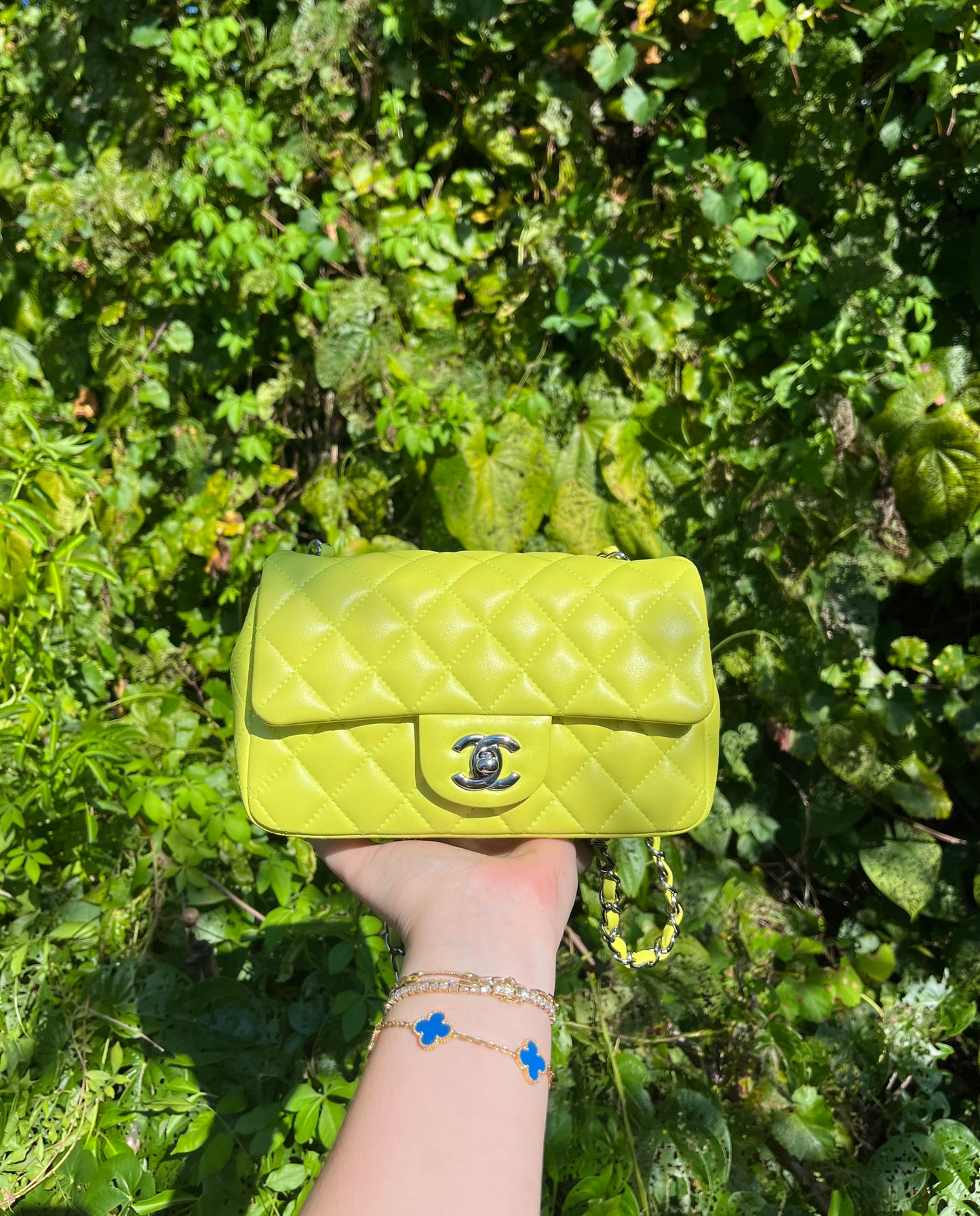 Chanel 21S Yellow Neon Mini Flap