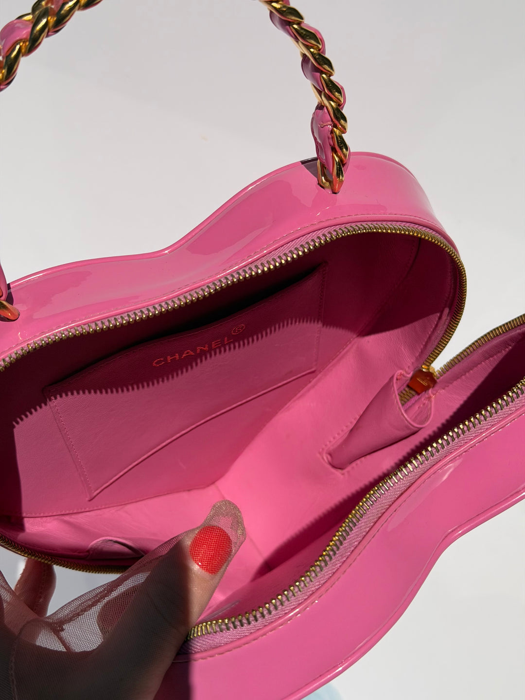 Chanel Barbie Pink Heart Vanity Bag 24K Gold-Plated Hardware 1995