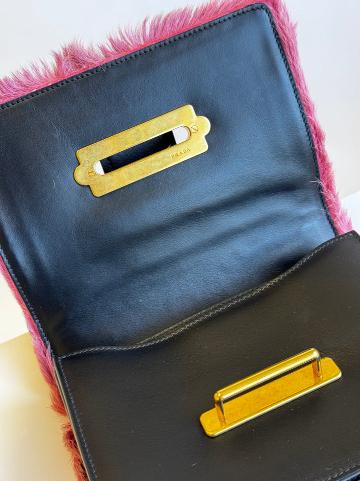 Prada Calf Hair Pink Cahier Crossbody Bag