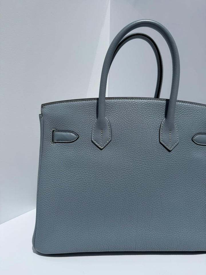 Hermès Birkin 30 Bleu Lin Togo Palladium Hardware 2012