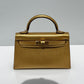 Hermes Mini Sellier Gold Metallic Chevre Dore Kelly 20