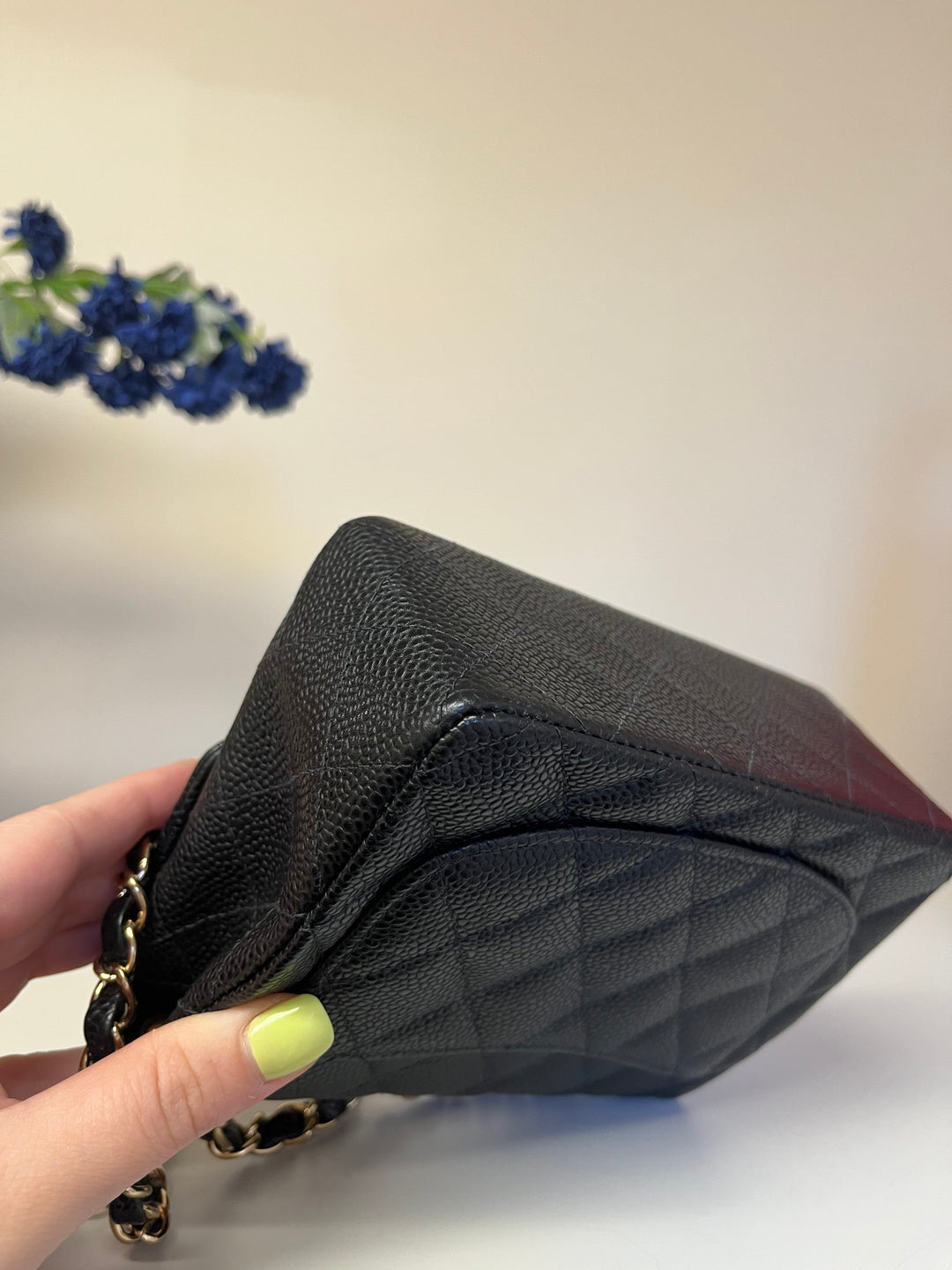 Chanel Black Caviar Vintage Mini Square Flap Bag