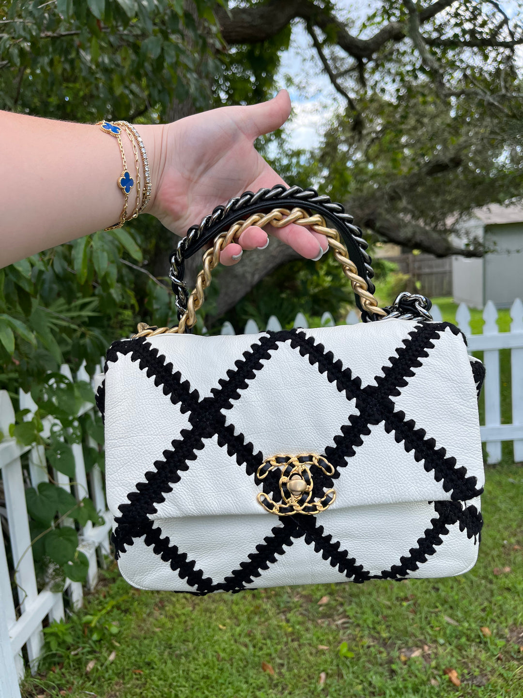 Chanel 19 Medium Crochet Quilted Calfskin Flap Bag