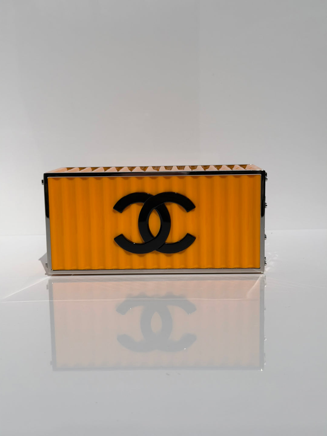Chanel Shipping Container Bag Lucite Yellow Silver Hardware 2018