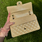 Chanel Beige Iridescent Medium Caviar Classic Flap