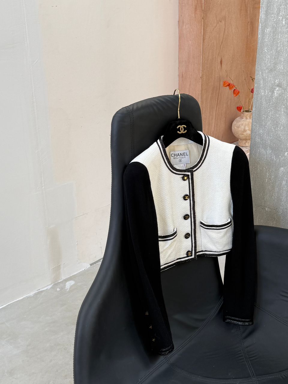 Chanel 1995 Black & White Cropped Jacket
