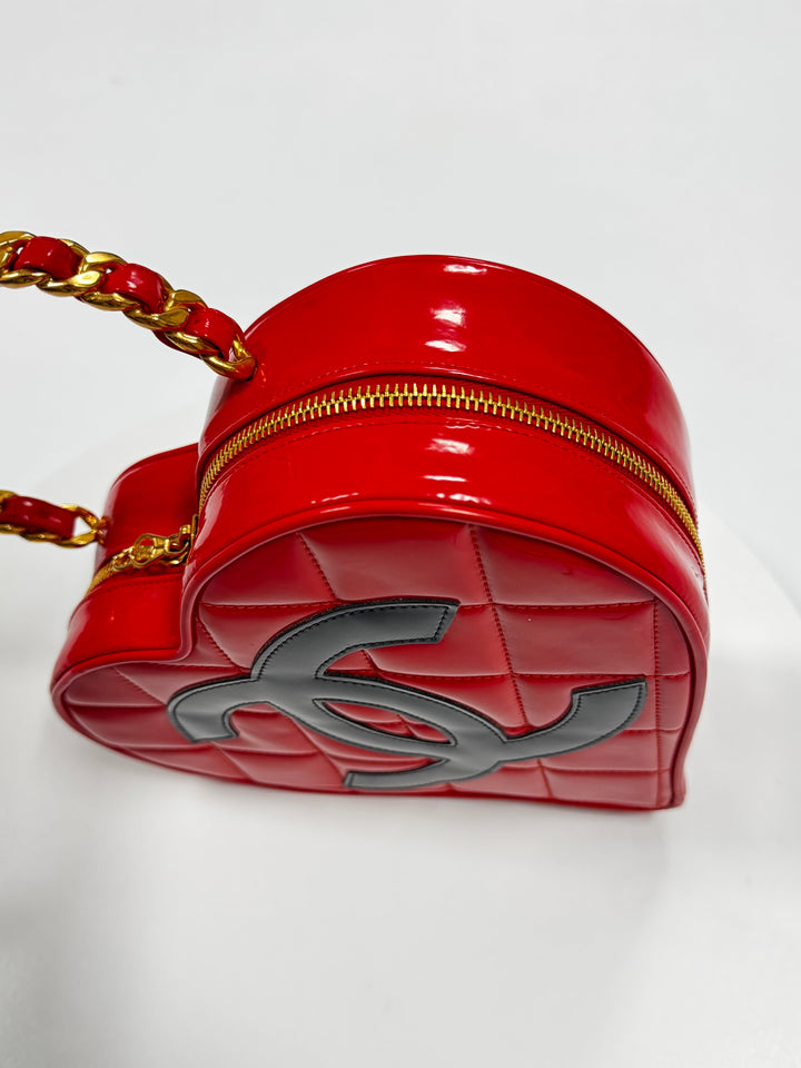 Chanel 1995 CC Barbie Red Heart Vanity Bag