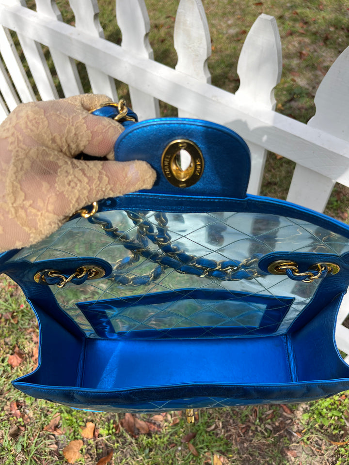 Chanel Iridescent PVC Maxi Lambskin Flap Bag