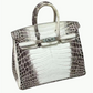 Hermes 2016 Matte Niloticus Crocodile Himalaya Birkin 25