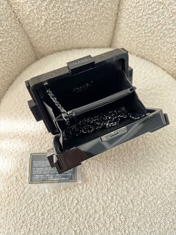 Chanel Black Plexiglass Lego Minaudiere