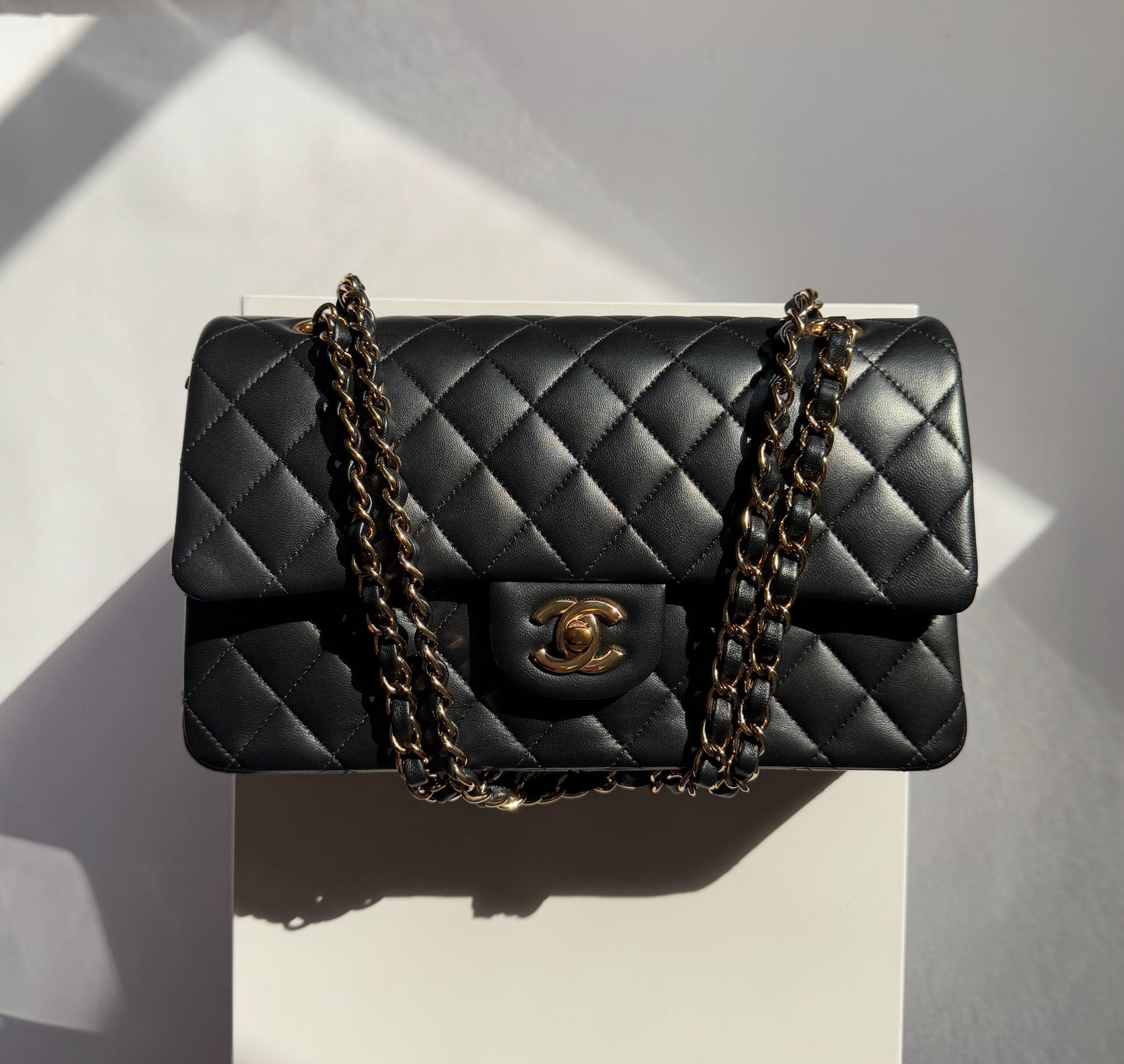 Chanel Black Medium Lambskin Flap Bag + RGHW