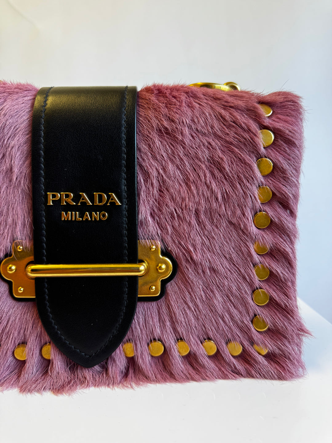 Prada Calf Hair Pink Cahier Crossbody Bag