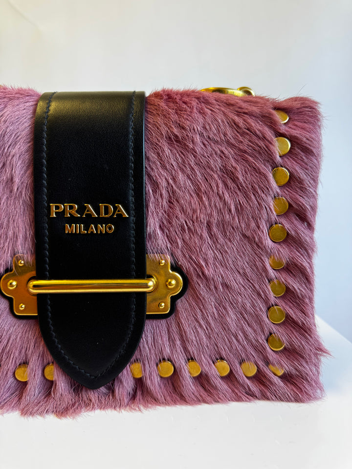 Prada Calf Hair Pink Cahier Crossbody Bag
