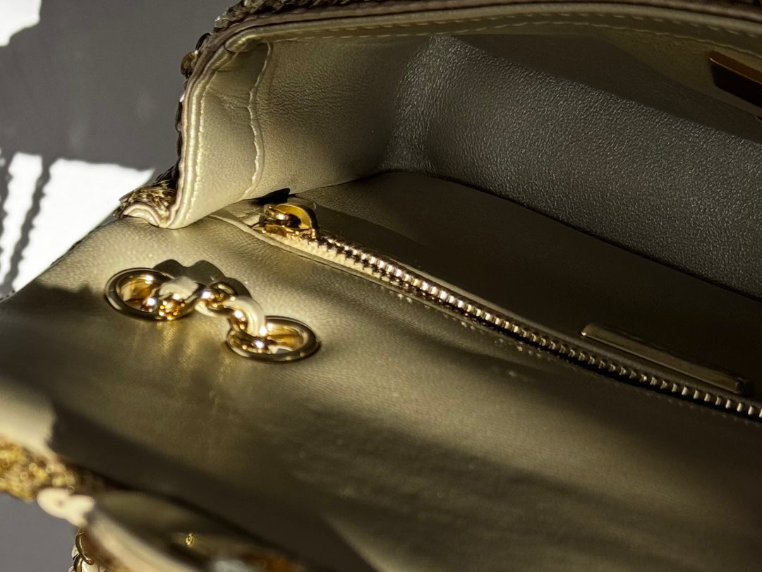 Chanel Cruise 2024/25 Gold Sequins Mini Flap Bag