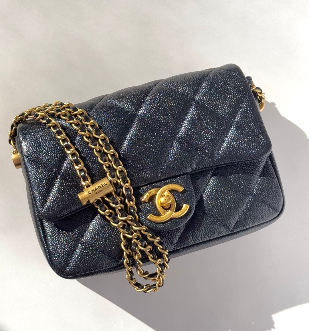 Chanel Black Iridescent My Perfect Mini Flap Bag