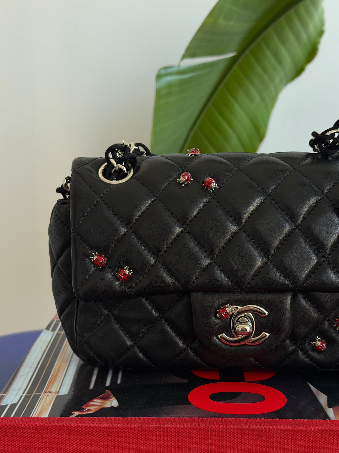 Chanel Mini Ladybug Flap Black Lambskin Silver Hardware 2011