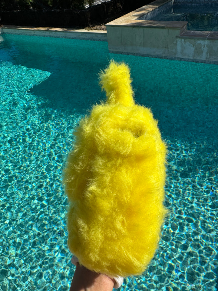 Chanel RARE Yellow 1994 Faux Fur Kelly