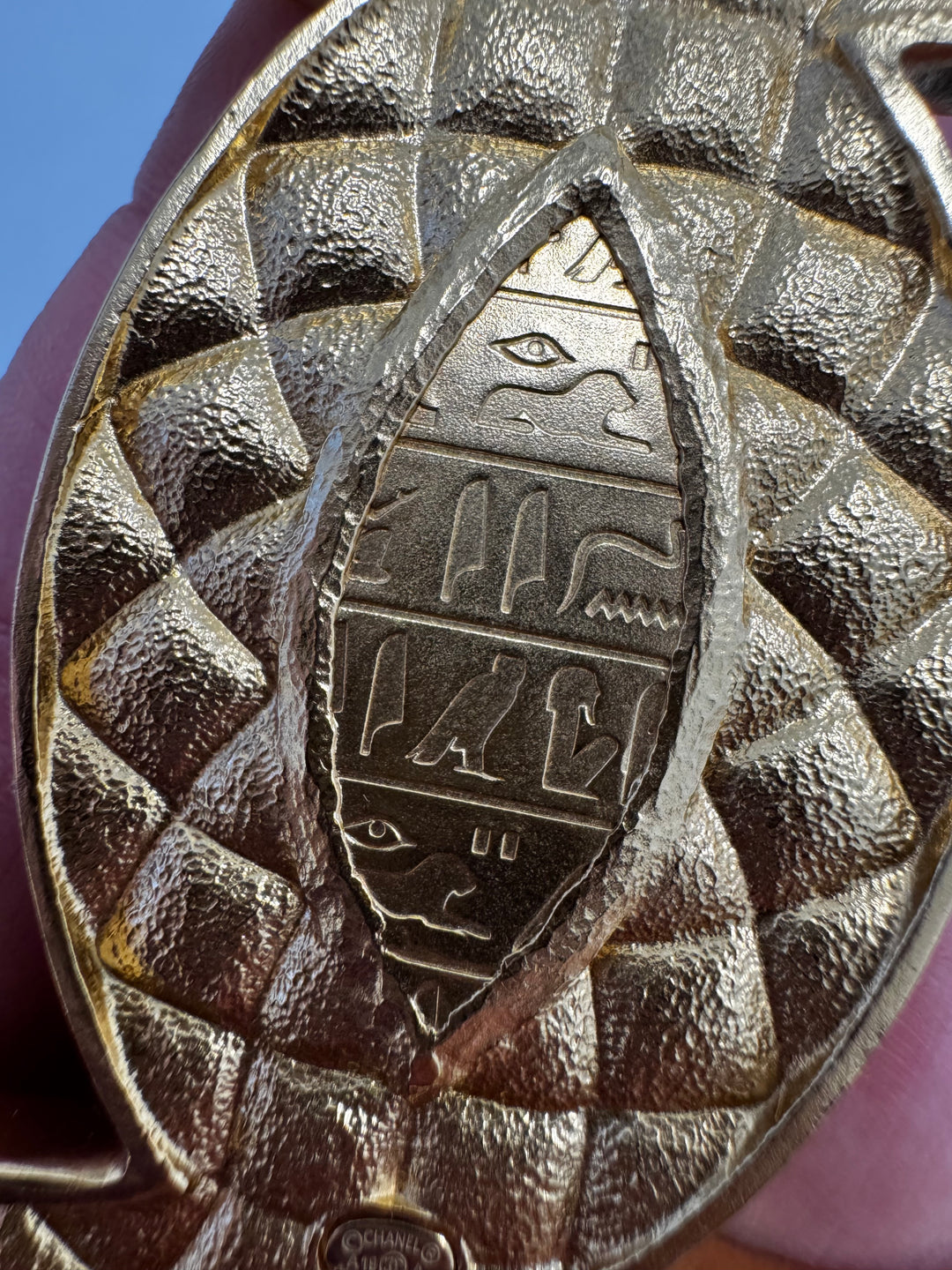 Chanel 19A Egypt Multicolor XL Beatle Brooch