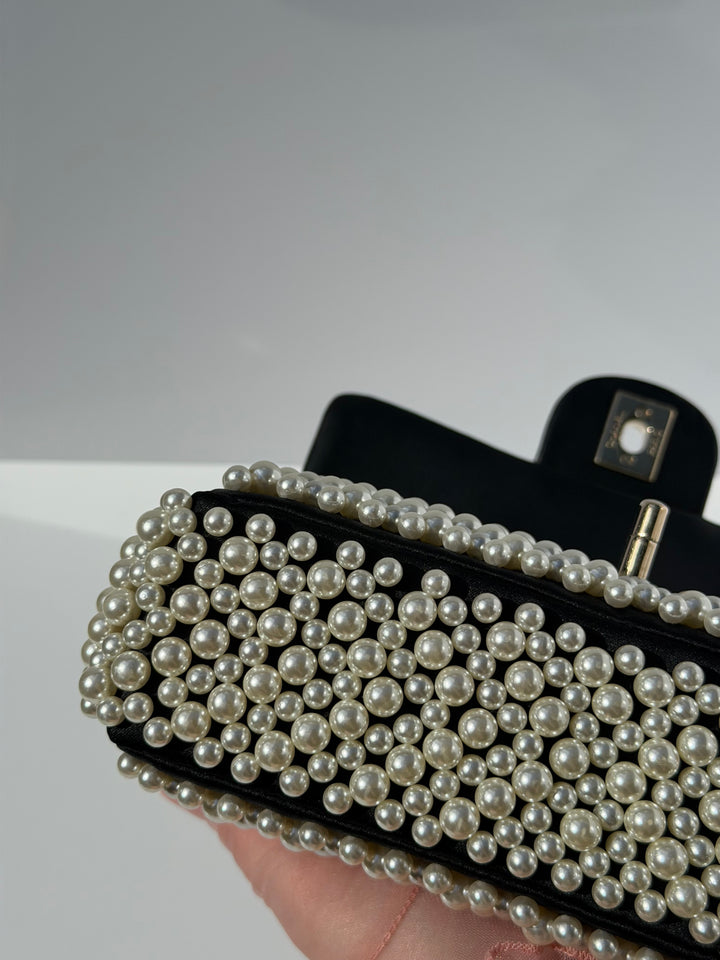 Chanel 19S Pearl Embellished Mini Rectangular Flap Bag