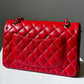 Chanel 19b Small Red Caviar Double Flap Bag