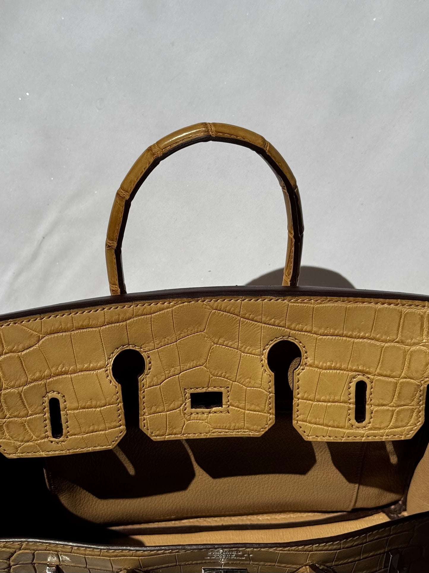 Hermes Matte Crocodile Poussiere Birkin 25 PHW