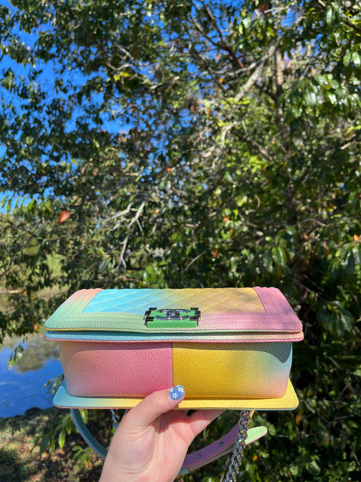 Chanel Rainbow Caviar Medium Boy Bag