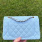 Chanel 23P Light Blue Small Caviar Double Flap